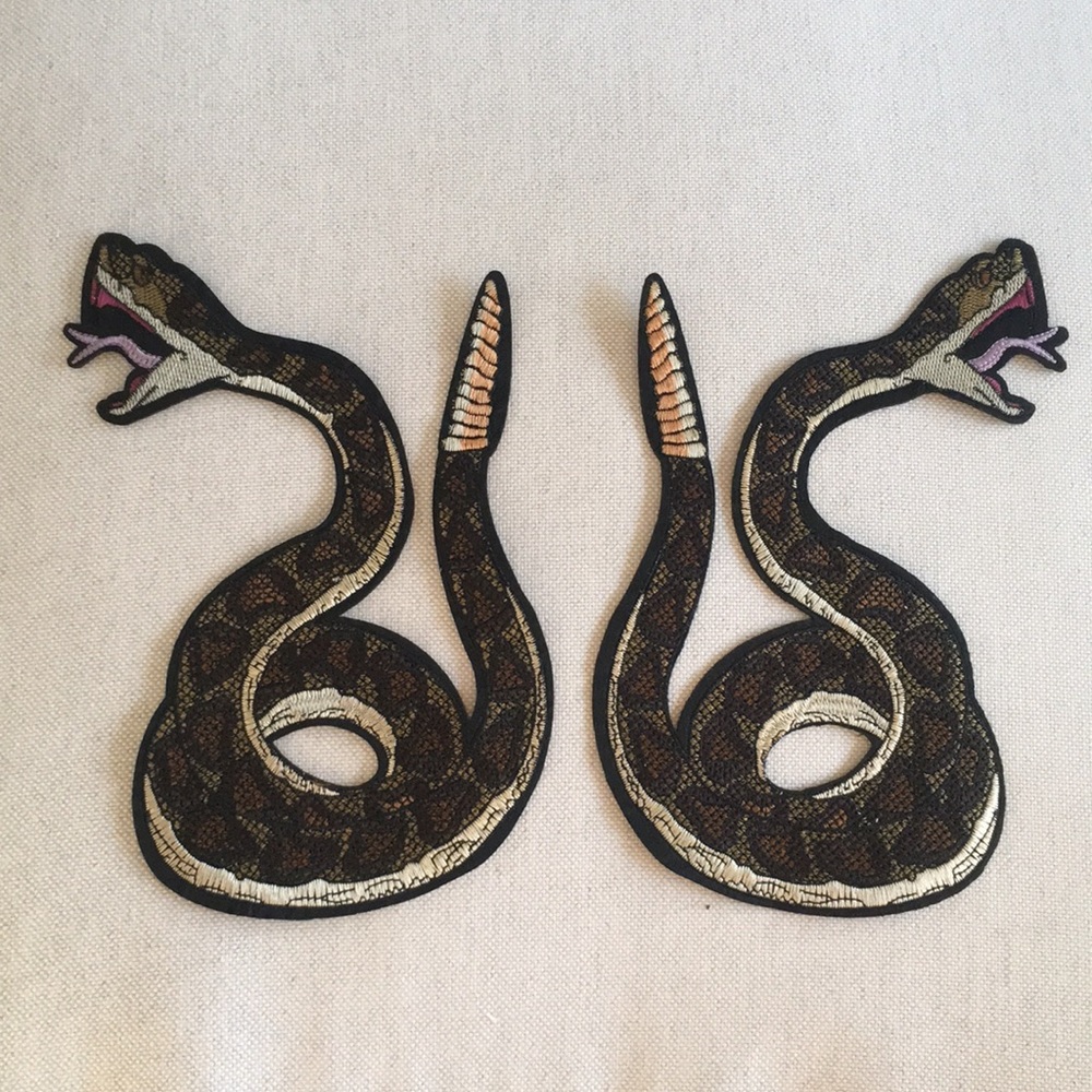 Lg Snake patches set of 2- back of jacket or shirt